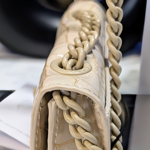 Kurt Geiger Micro Braxton Croc Embossed Shoulder/Crossbody Purse - Cream - Picture 6 of 9